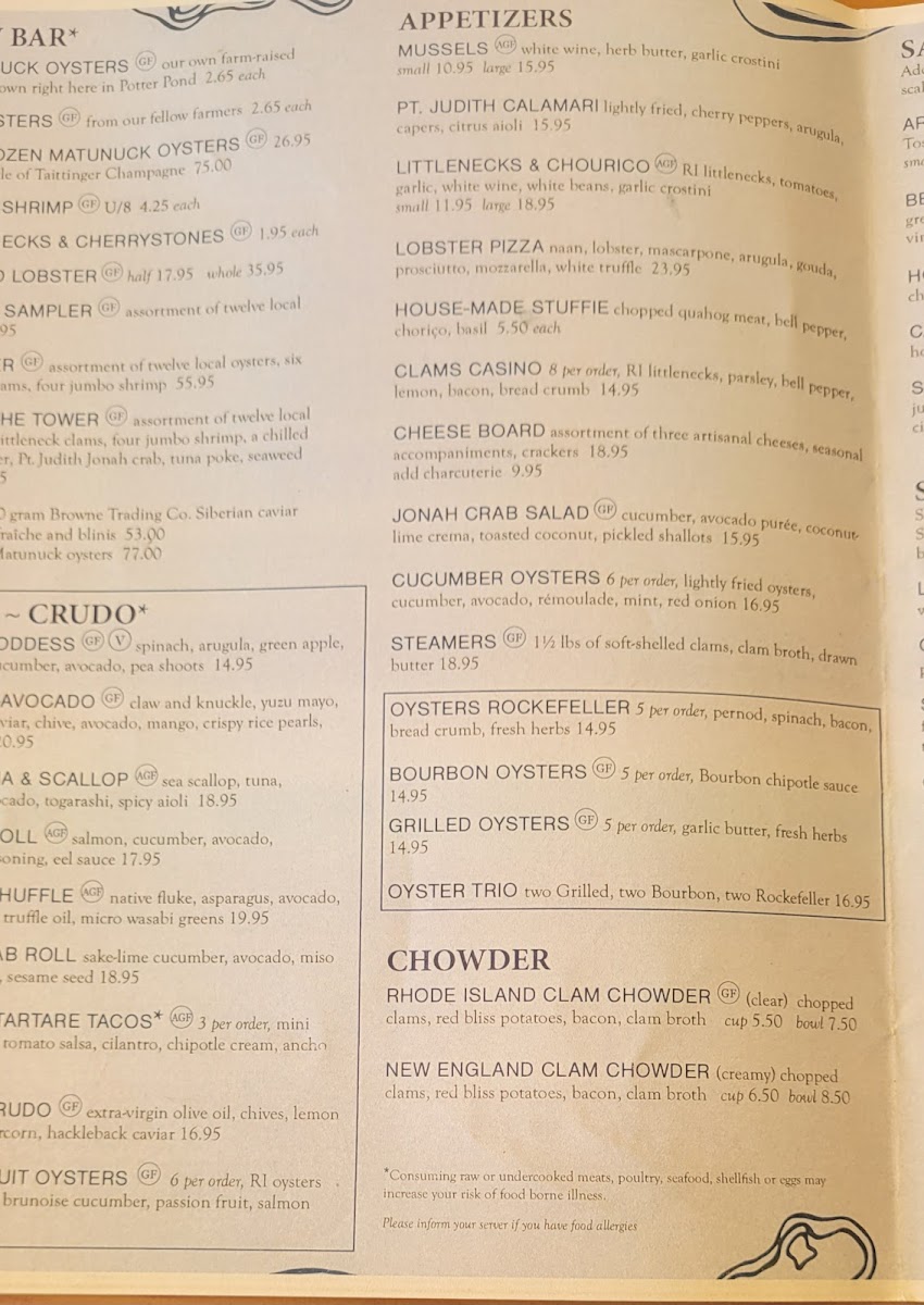 Menu Matunuck Oyster Bar-5