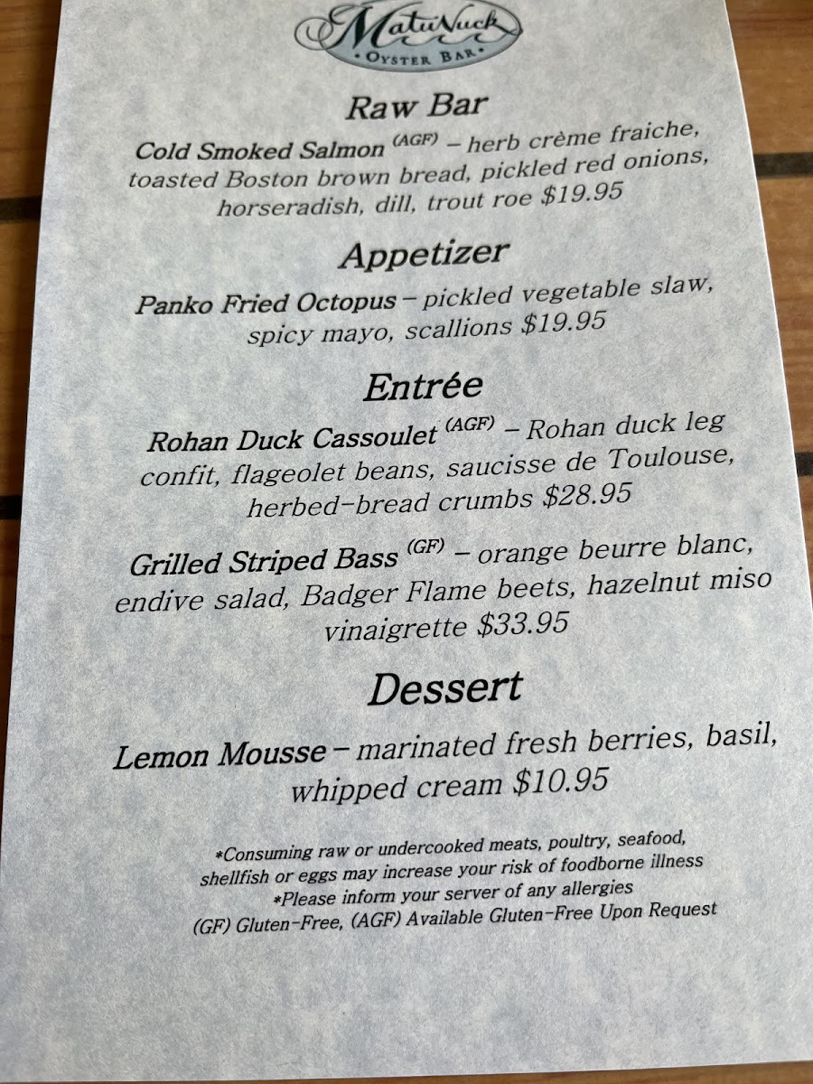 Menu Matunuck Oyster Bar-6