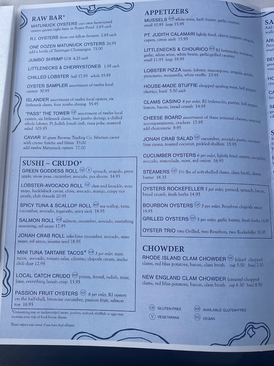 Menu Matunuck Oyster Bar-8