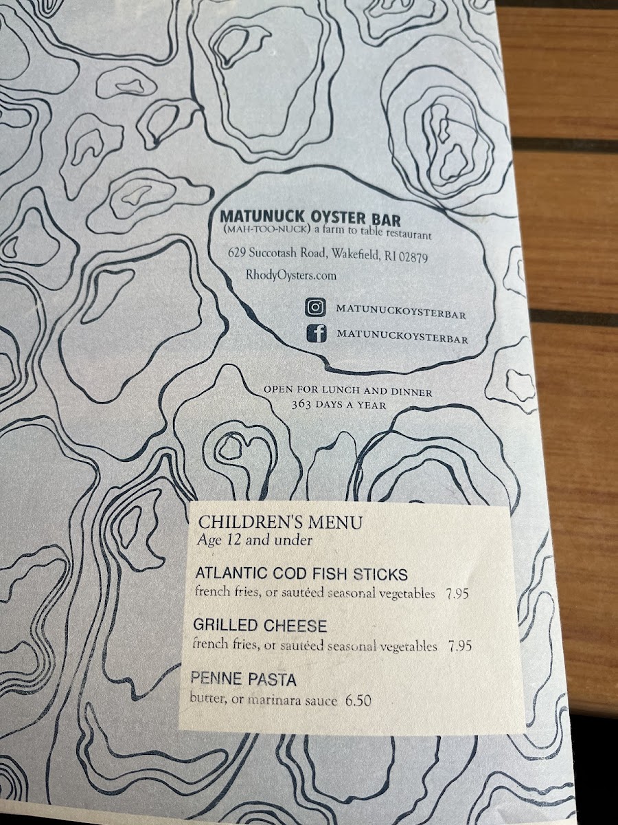 Menu Matunuck Oyster Bar-9