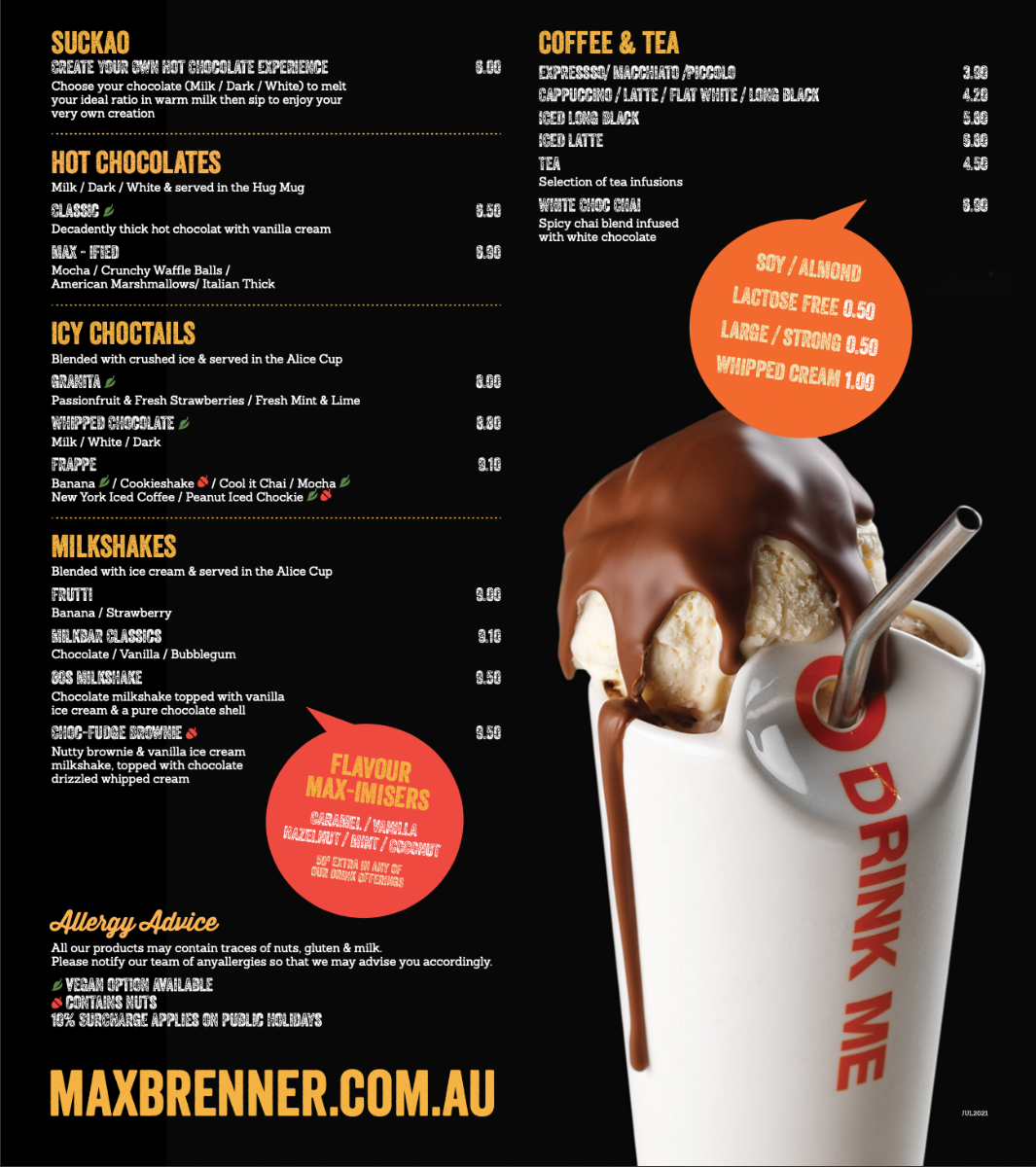Menu Max Brenner - Blacktown-1