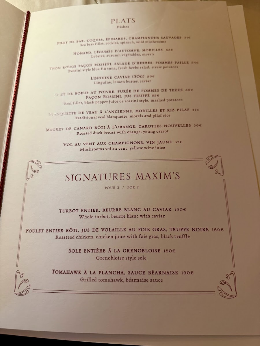 Menu Maxim's De Paris-10