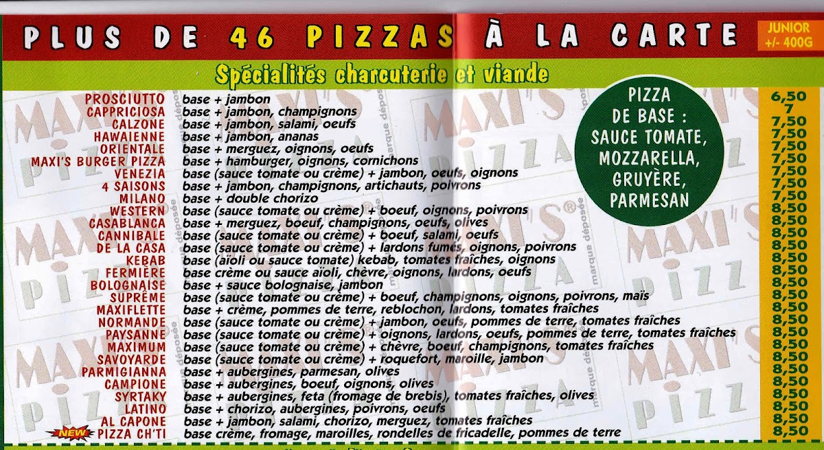 Menu Maxi's Pizza - Pizzeria À Raismes, Anzin, Aubry, Petite Forêt, ...-1