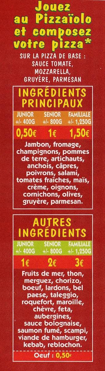 Menu Maxi's Pizza - Pizzeria À Raismes, Anzin, Aubry, Petite Forêt, ...-2