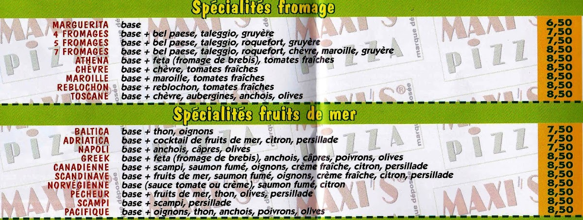 Menu Maxi's Pizza - Pizzeria À Raismes, Anzin, Aubry, Petite Forêt, ...-4