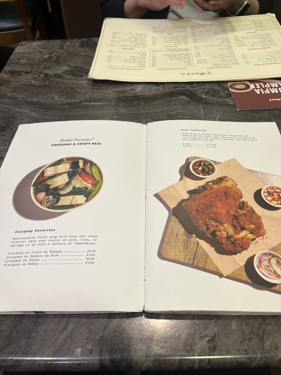 Menu Max's 2Nd Fl Glorietta 2-4