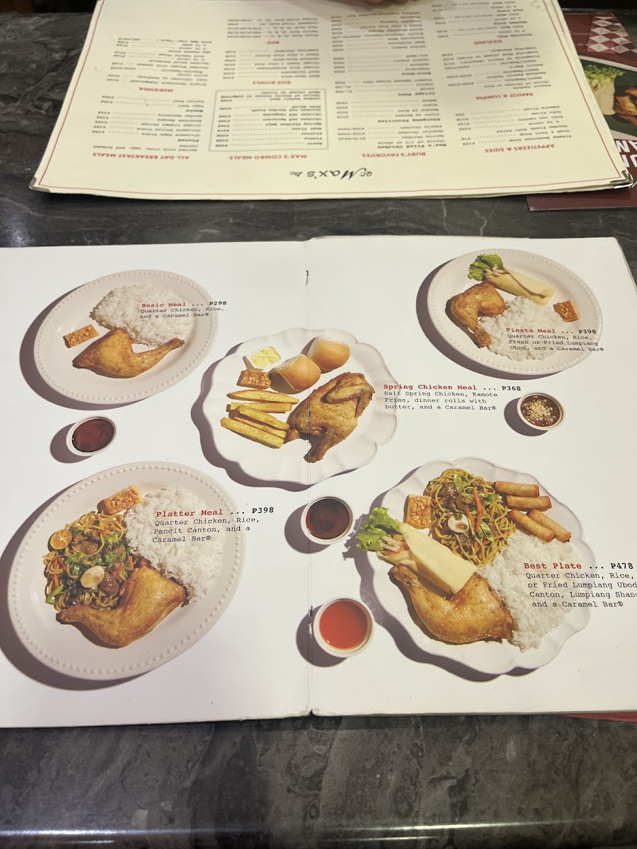 Menu Max's 2Nd Fl Glorietta 2-5