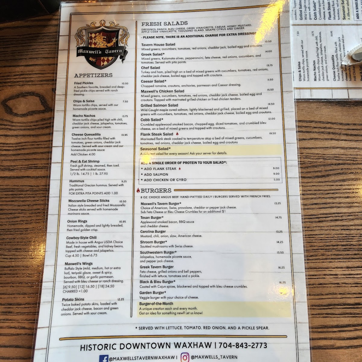 Menu Maxwell's Tavern-10
