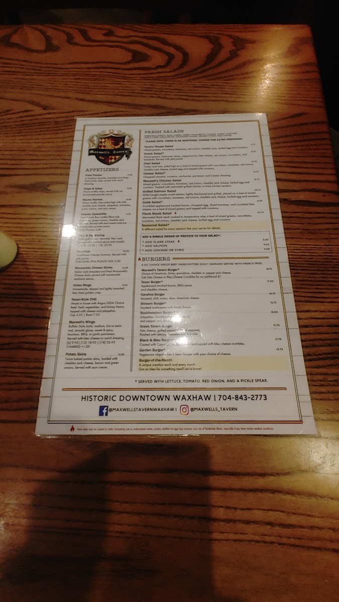Menu Maxwell's Tavern-2
