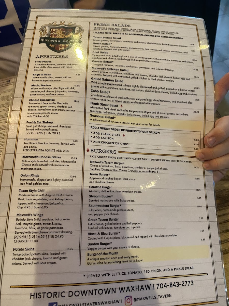 Menu Maxwell's Tavern-7