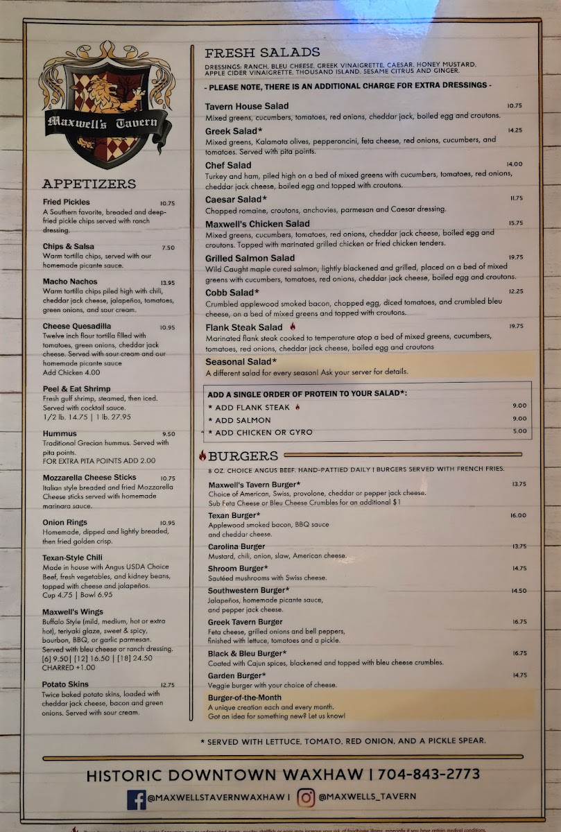 Menu Maxwell's Tavern-9