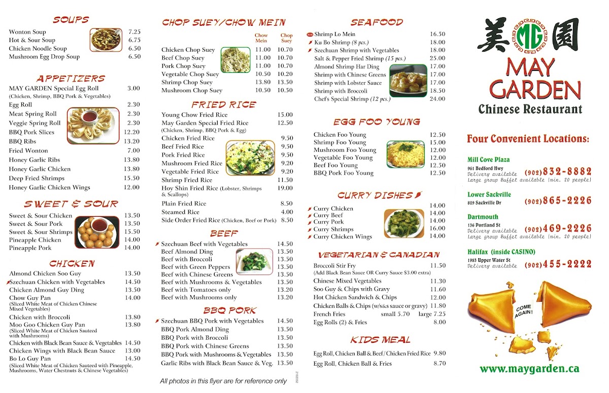 Menu May Garden Fusion Chinese Restaurant - Inside Casino Ns-4