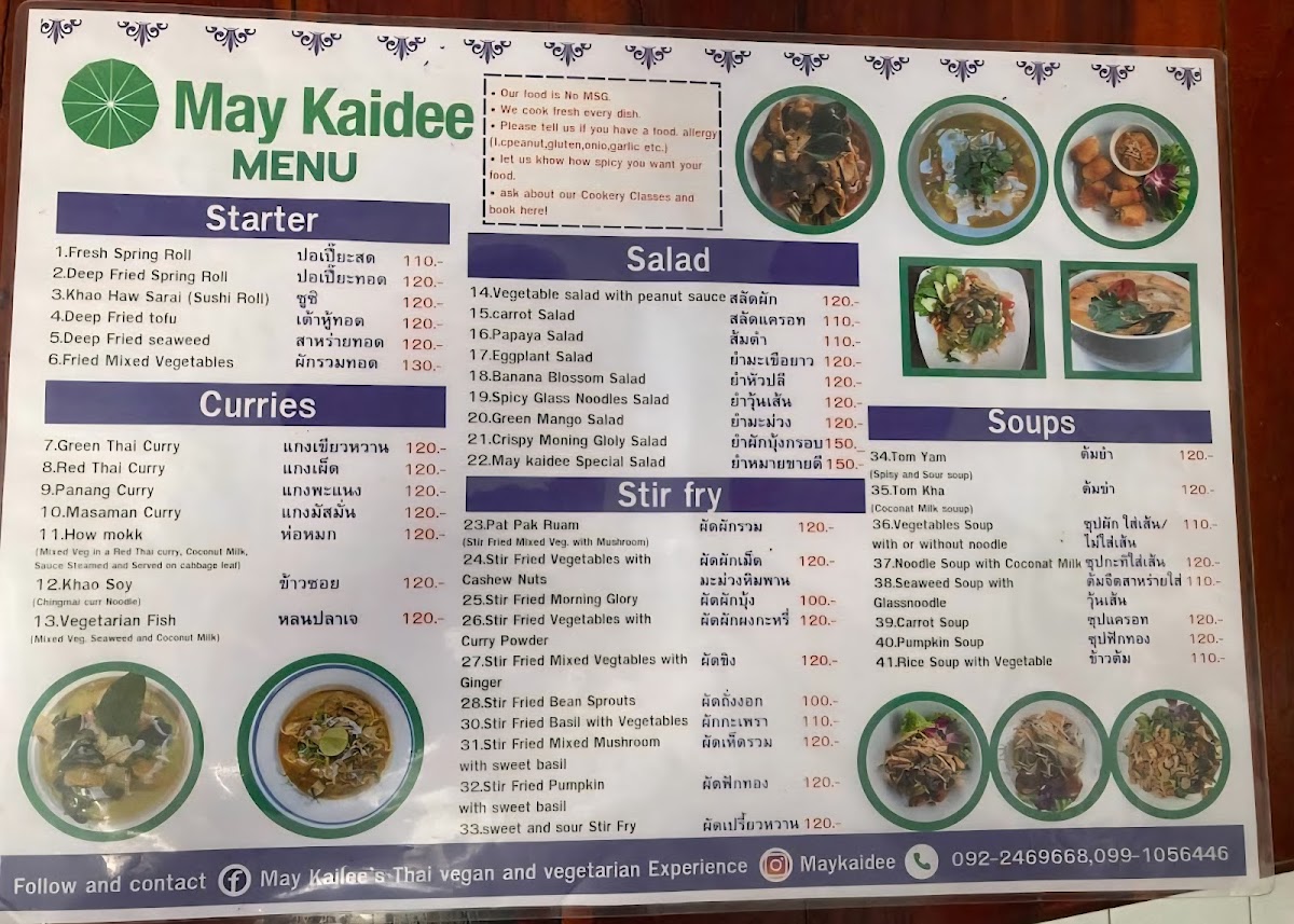 Menu May Kaidee Tanao Vegetarian & Vegan Restaurant-2