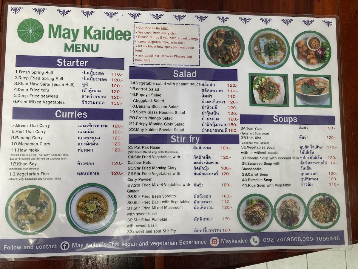 Menu May Kaidee Tanao Vegetarian & Vegan Restaurant-6