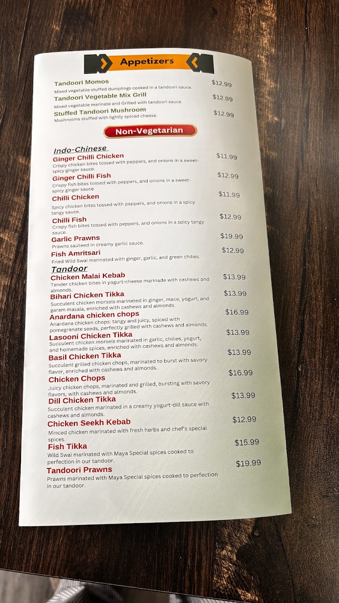 Menu Maya Indian Cuisine & Catering Levittown Ny-4