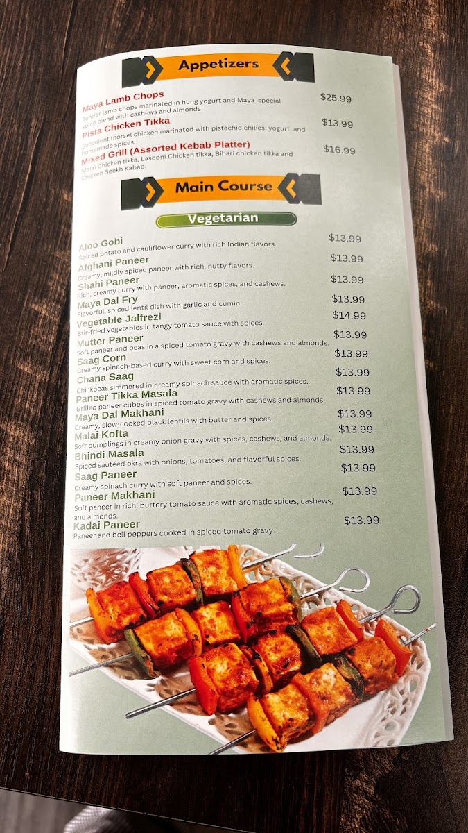 Menu Maya Indian Cuisine & Catering Levittown Ny-6