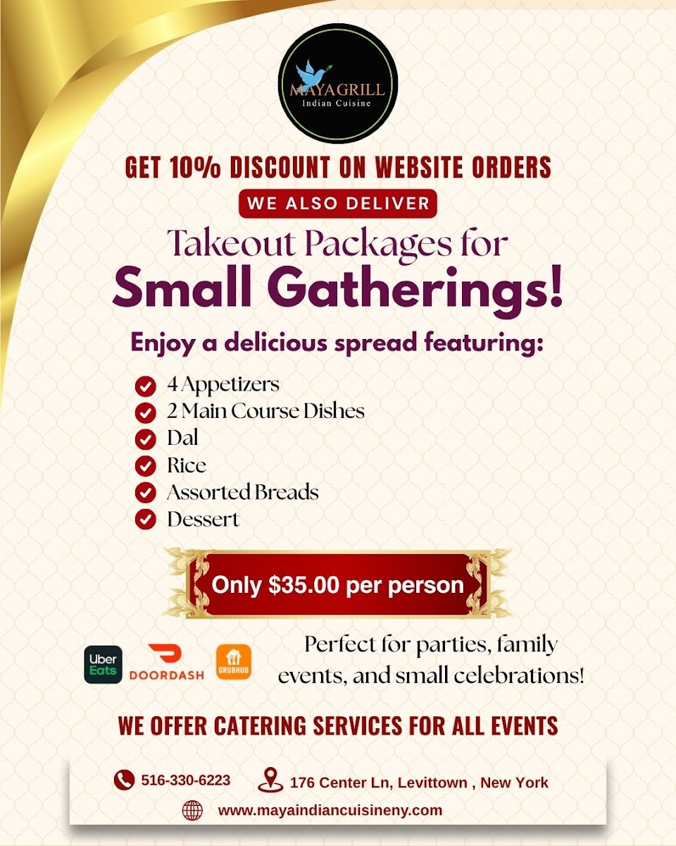 Menu Maya Indian Cuisine & Catering Levittown Ny-9