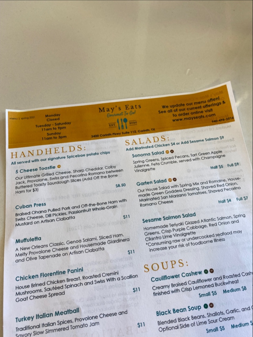 Menu May's Eats Gourmet To Go-5