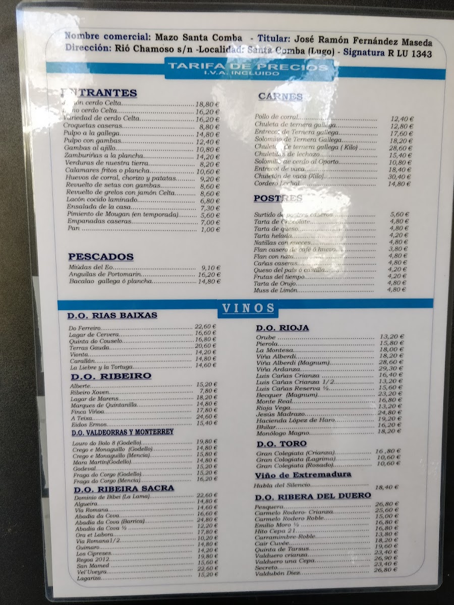 Menu Mazo De Santa Comba-7