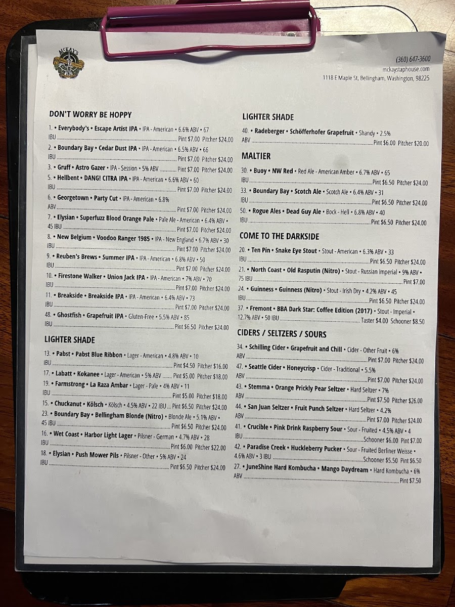 Menu Mckay's Taphouse-3