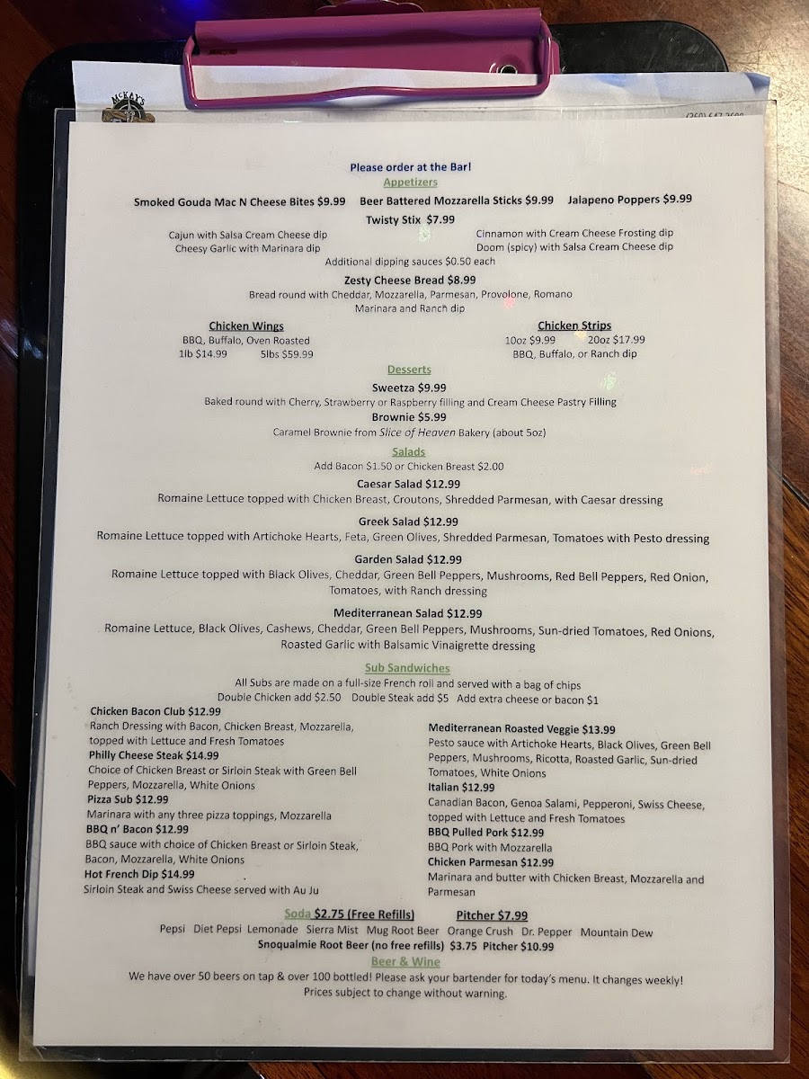 Menu Mckay's Taphouse-5