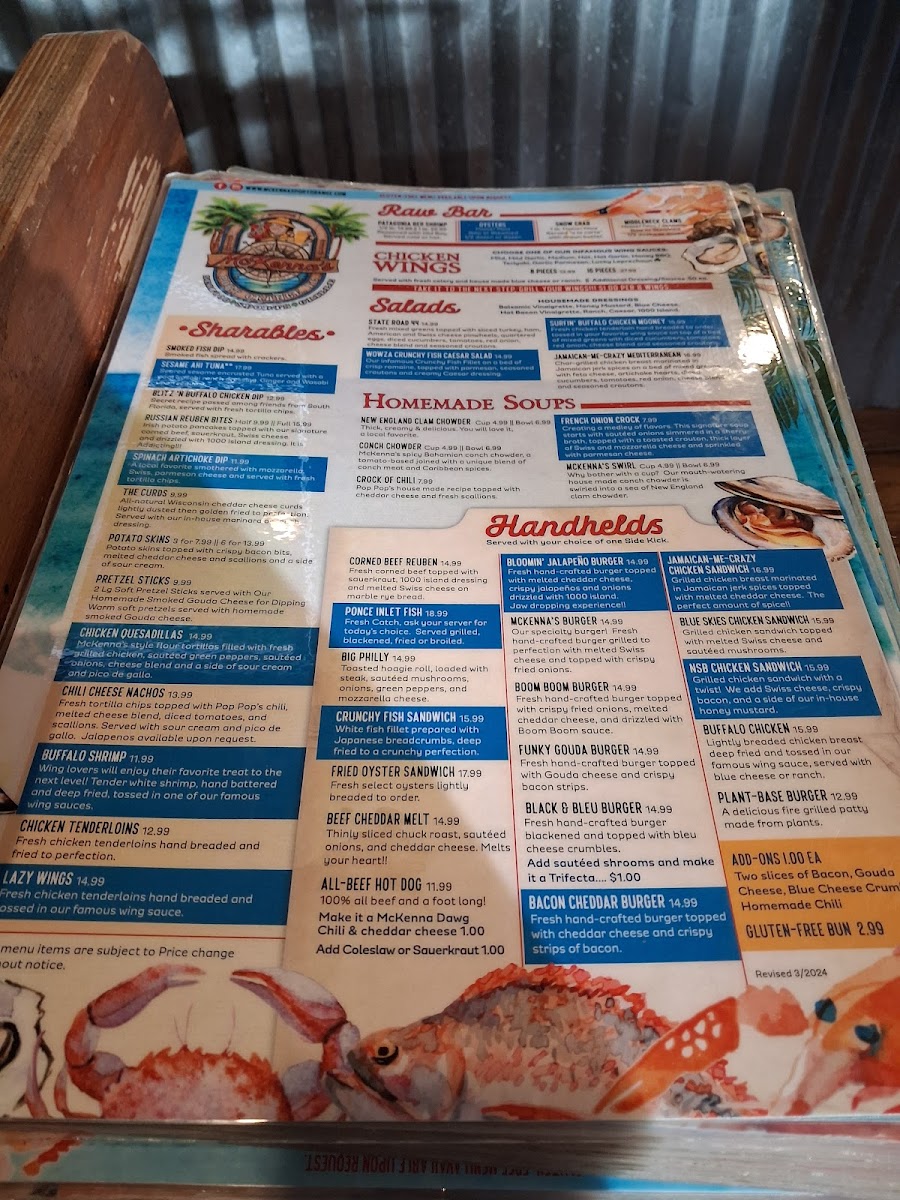 Menu Mckenna's Place-Port Orange-4