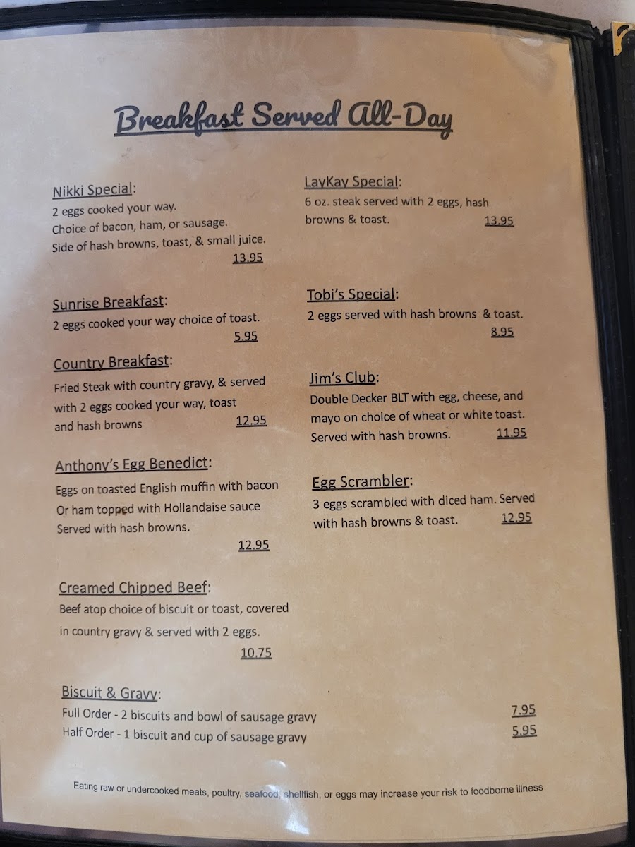 Menu Mckinley's Grille-1