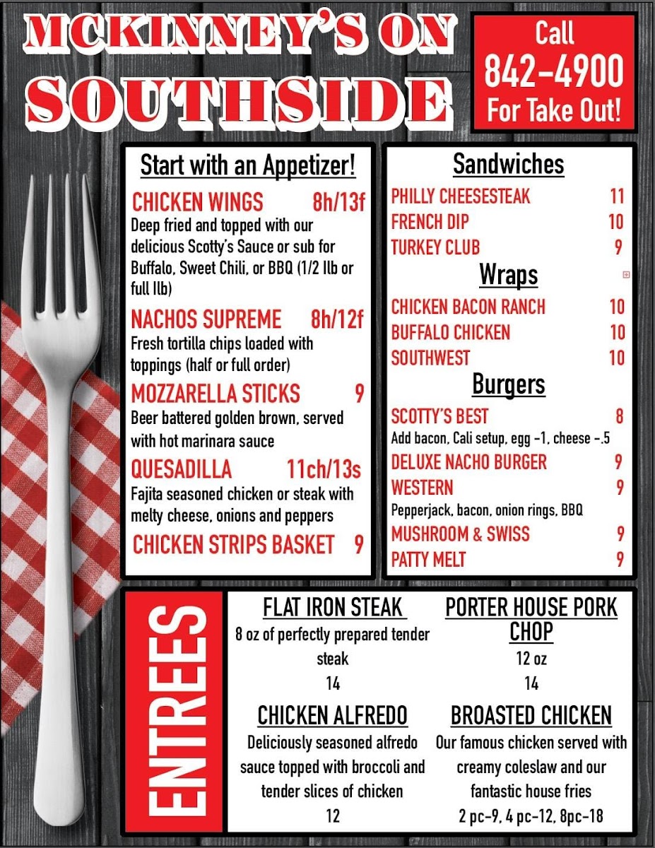 Menu Mckinney's On Southside-1