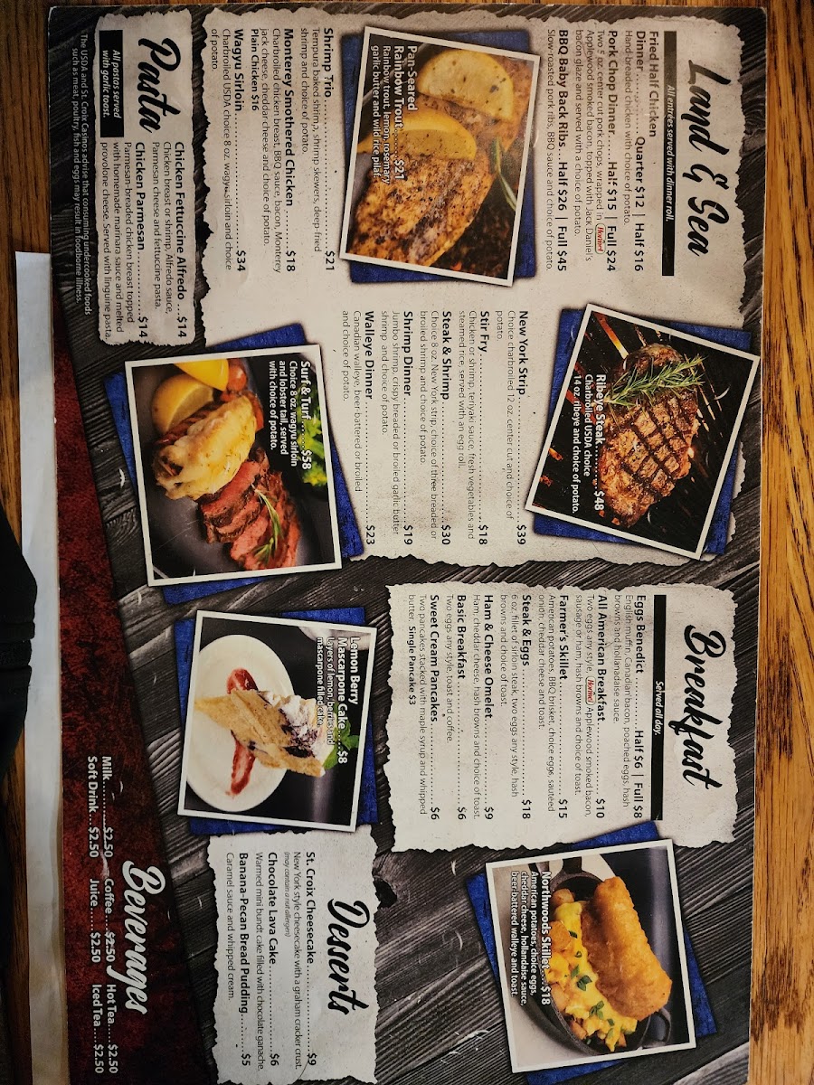 Menu Me-Ki-Noc Restaurant- St. Croix Casino-1