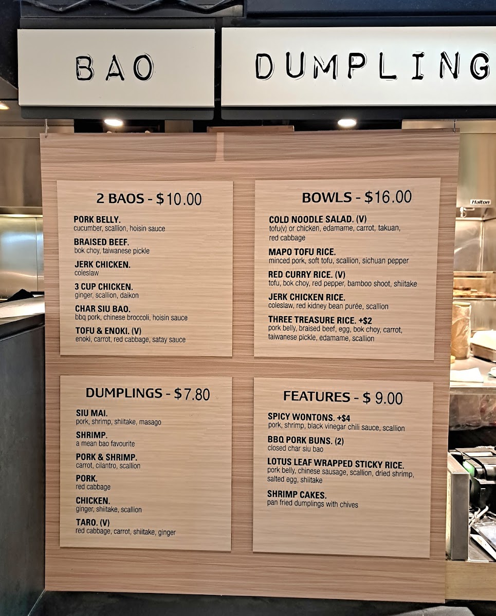 Menu Mean Bao - Union Station-1