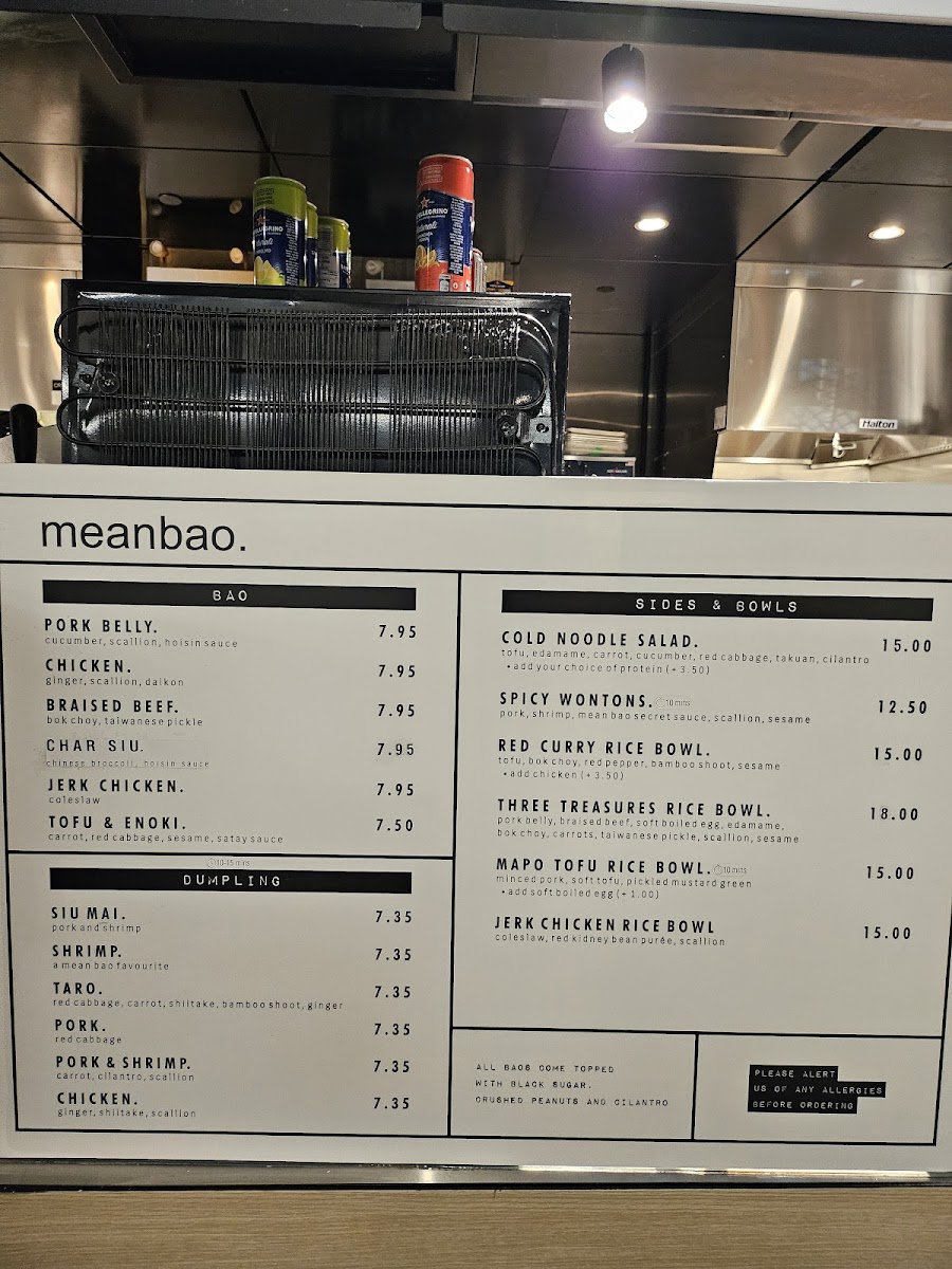 Menu Mean Bao - Union Station-3