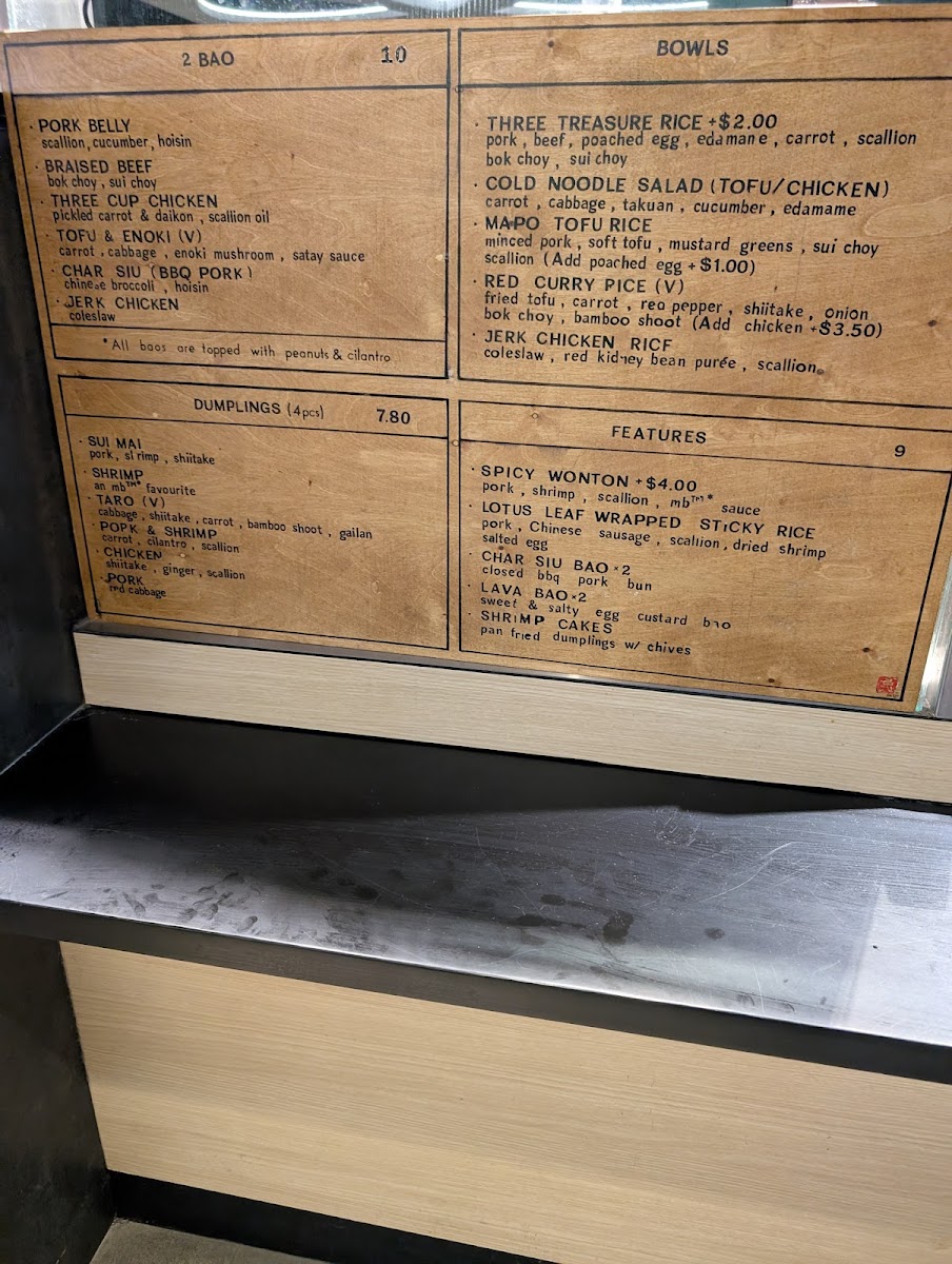 Menu Mean Bao - Union Station-5