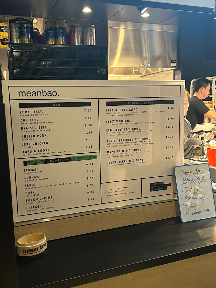 Menu Mean Bao - Union Station-7