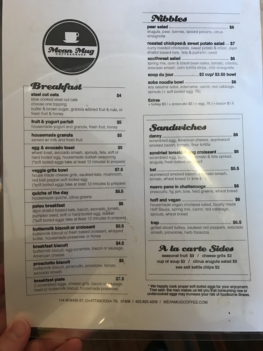 Menu Mean Mug Coffeehouse Southside-7