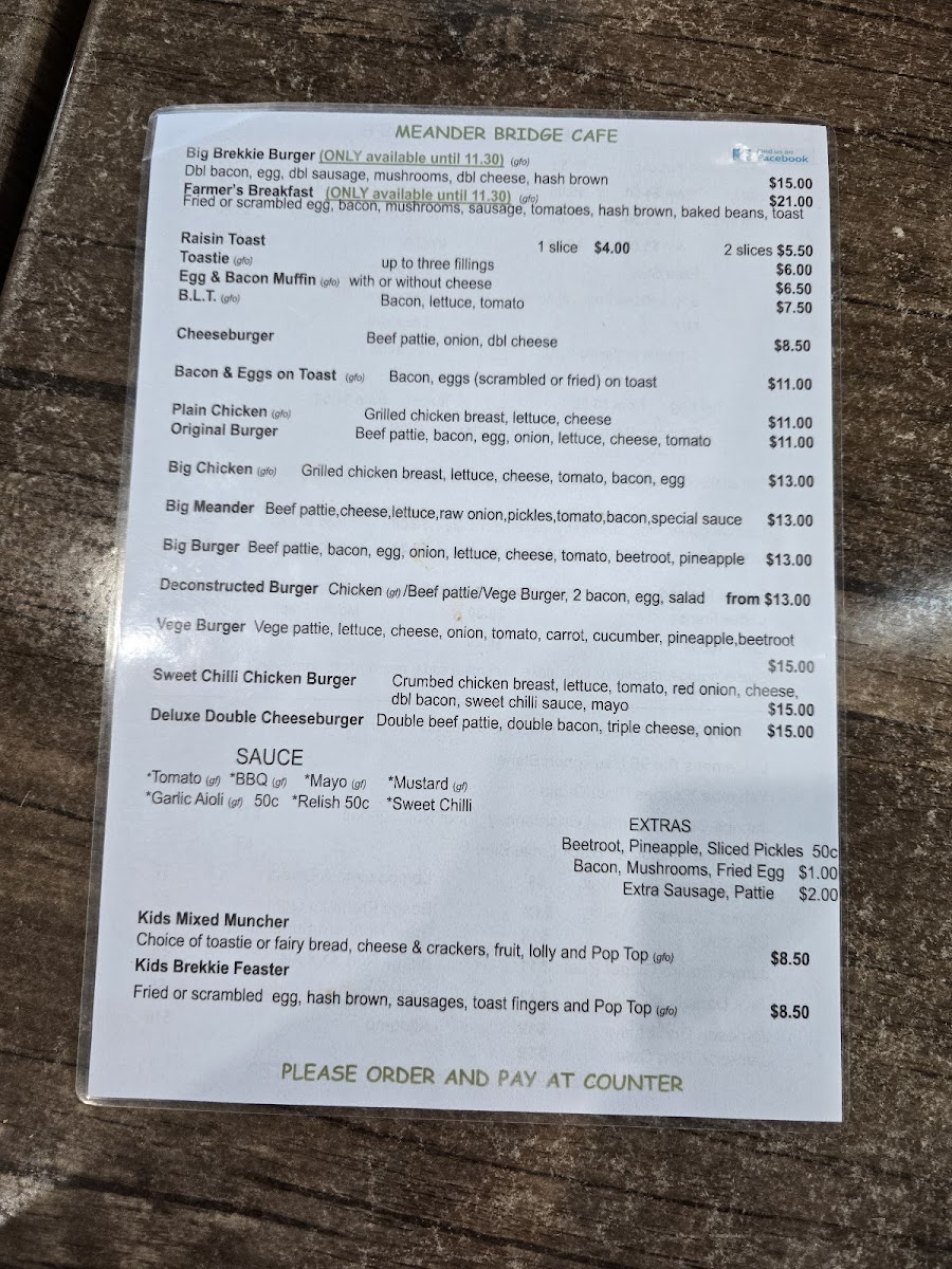 Menu Meander Store & Lpo, Meander Bridge Cafe-4