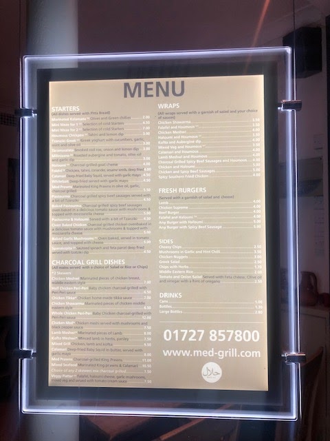 Menu Med Grill @ St Albans-6