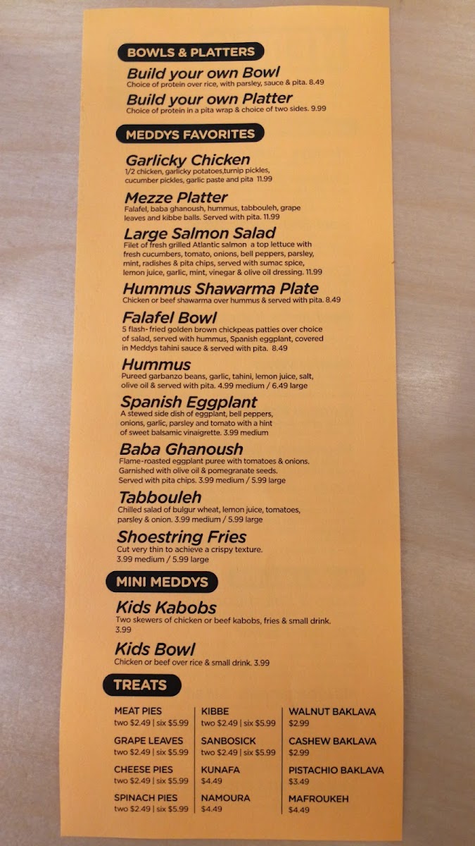 Menu Meddys-9