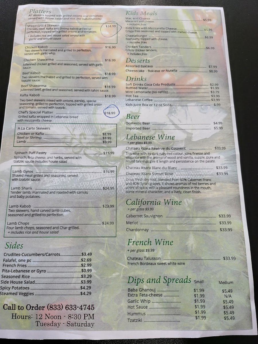 Menu Mediterranean Fresh Grill-10