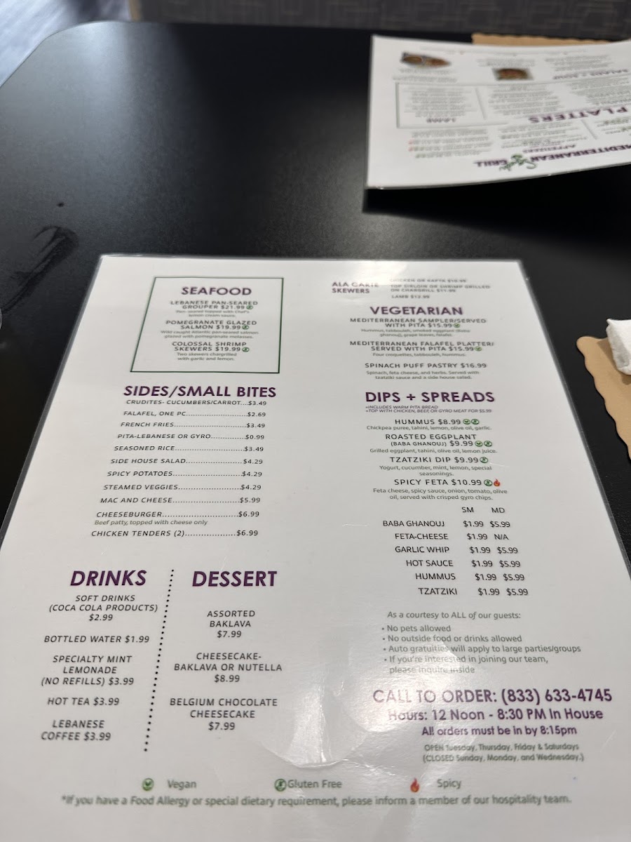 Menu Mediterranean Fresh Grill-8