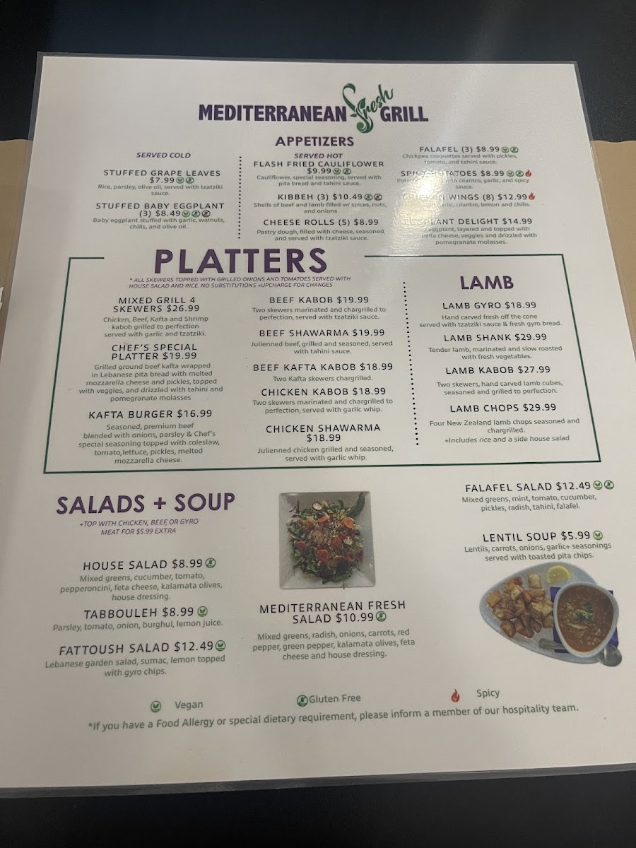 Menu Mediterranean Fresh Grill-9