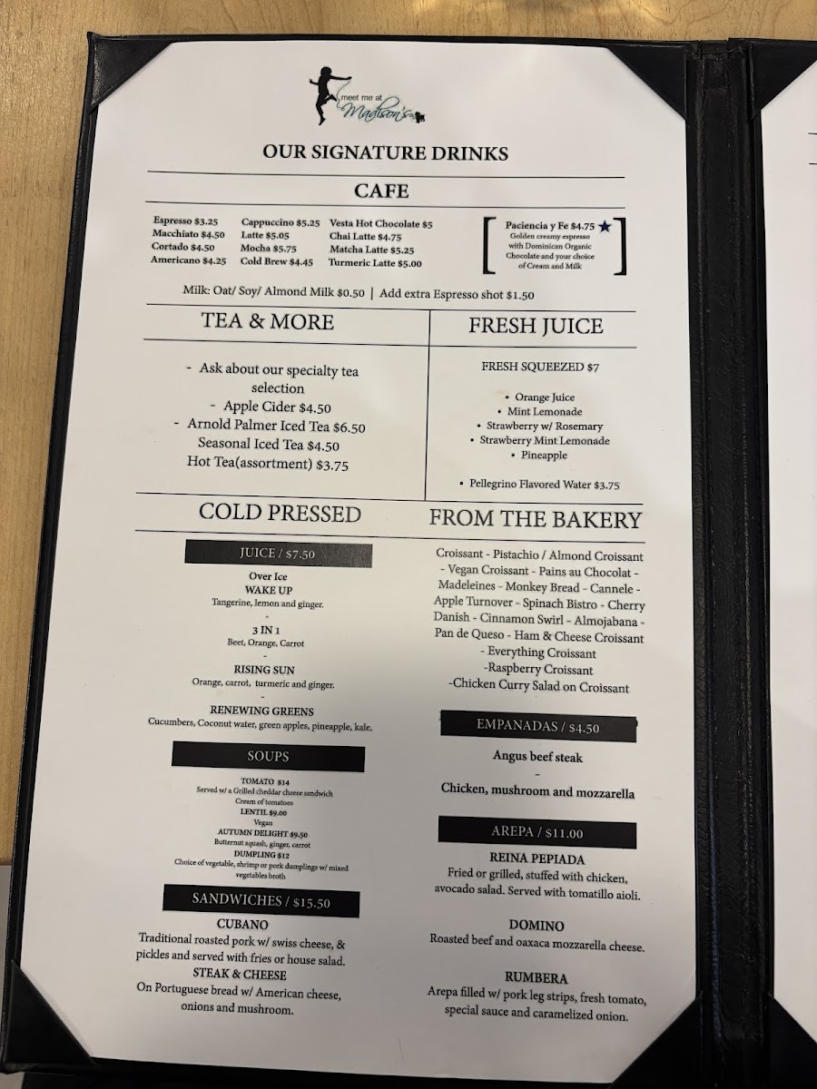 Menu Meet Me At Madison's-1