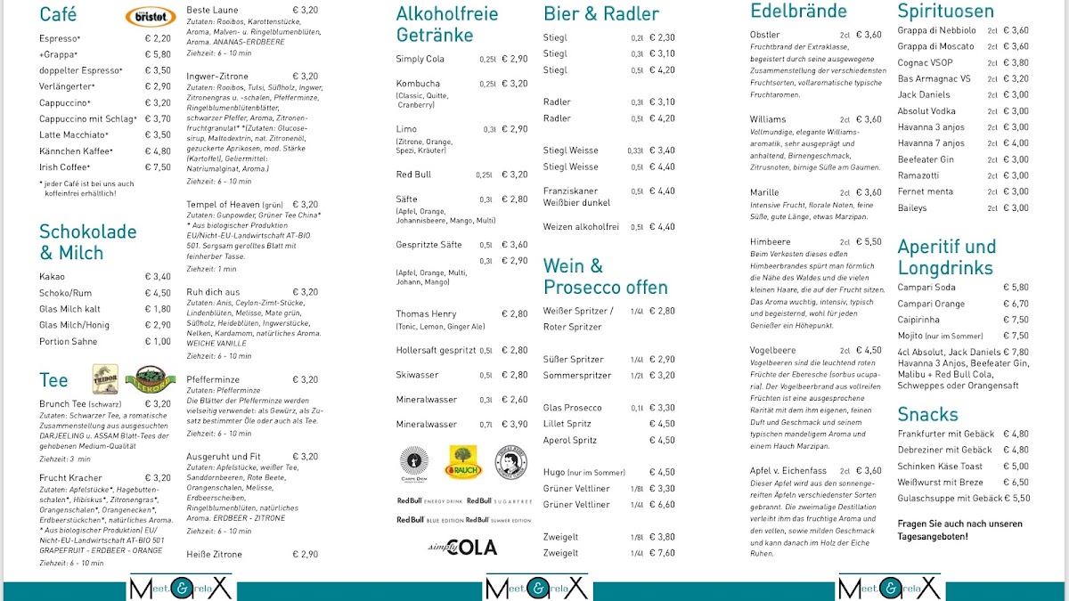 Menu Meet&relax M.a.x-8