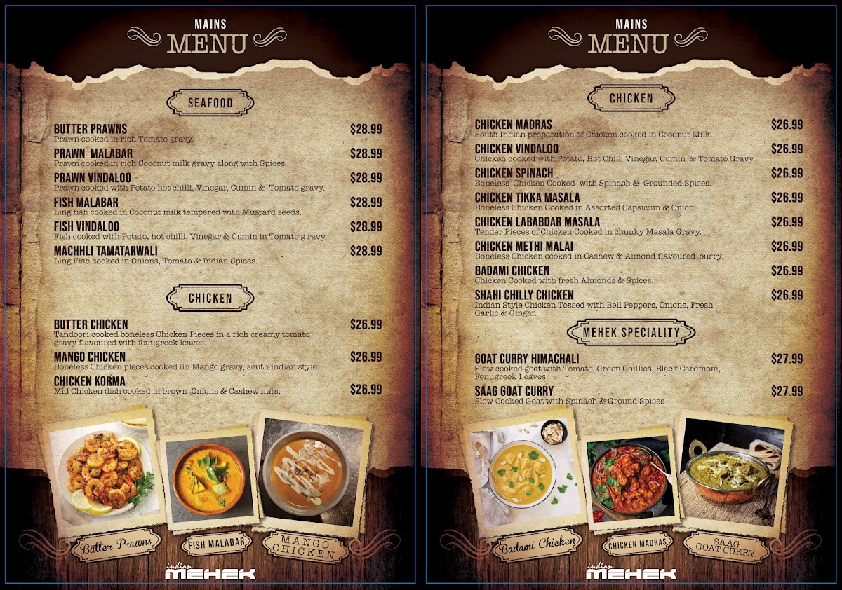 Menu Mehek Indian Restaurant & Bar-1