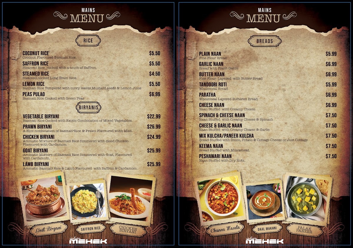 Menu Mehek Indian Restaurant & Bar-5