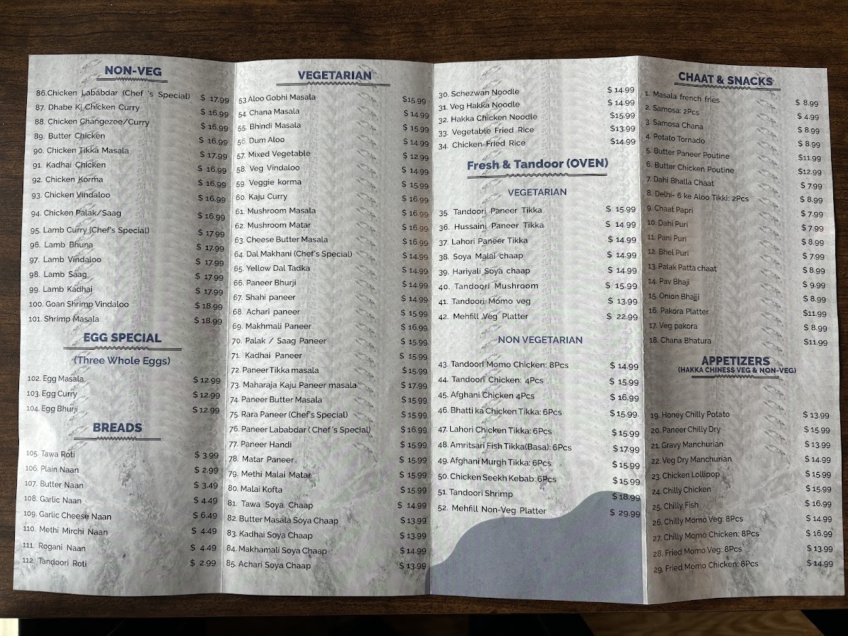 Menu Mehfill Indian Cuisine- (Newmarket)-8