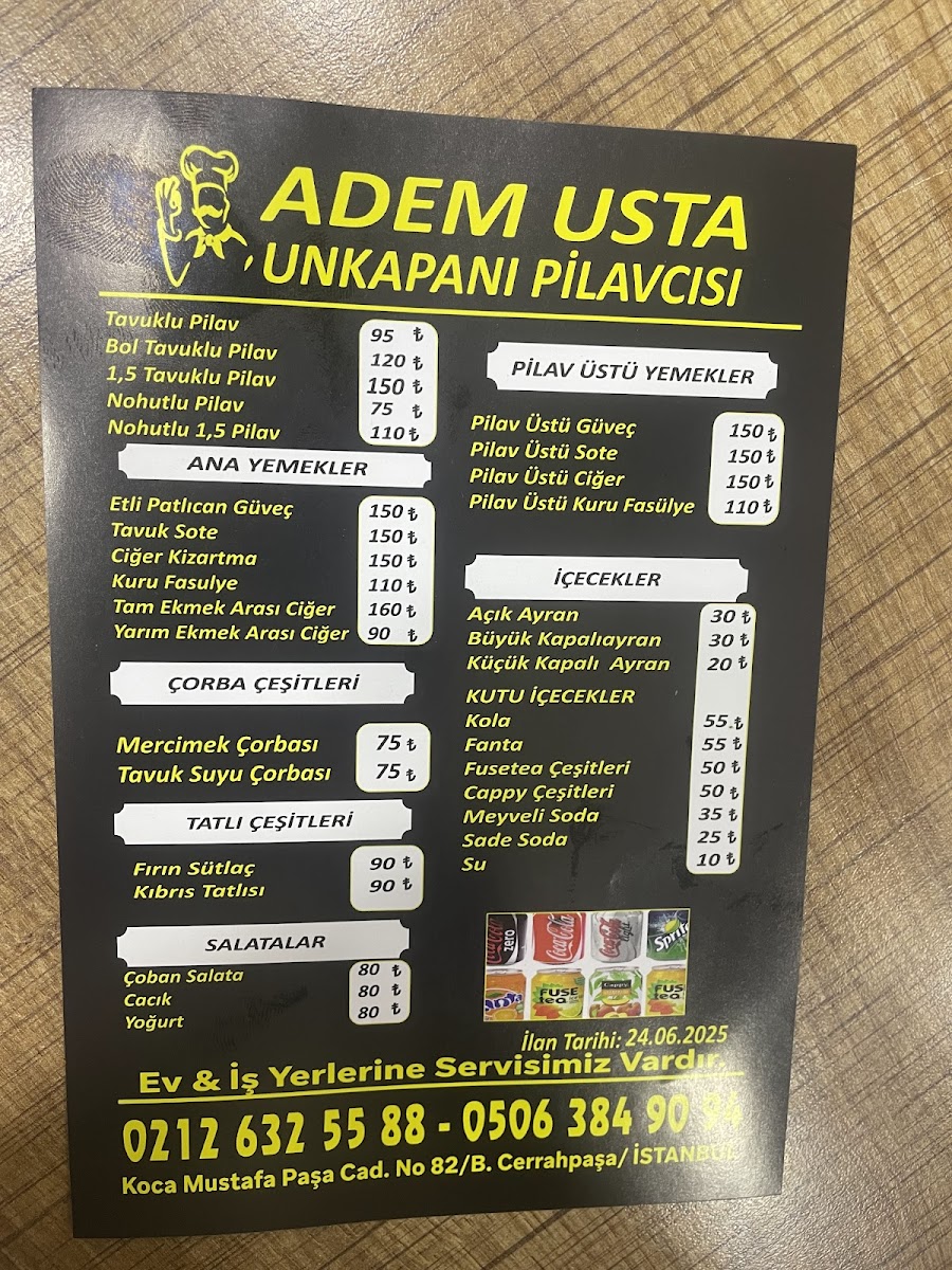 Menu Meşhur Unkapanı Pilavcısı-1