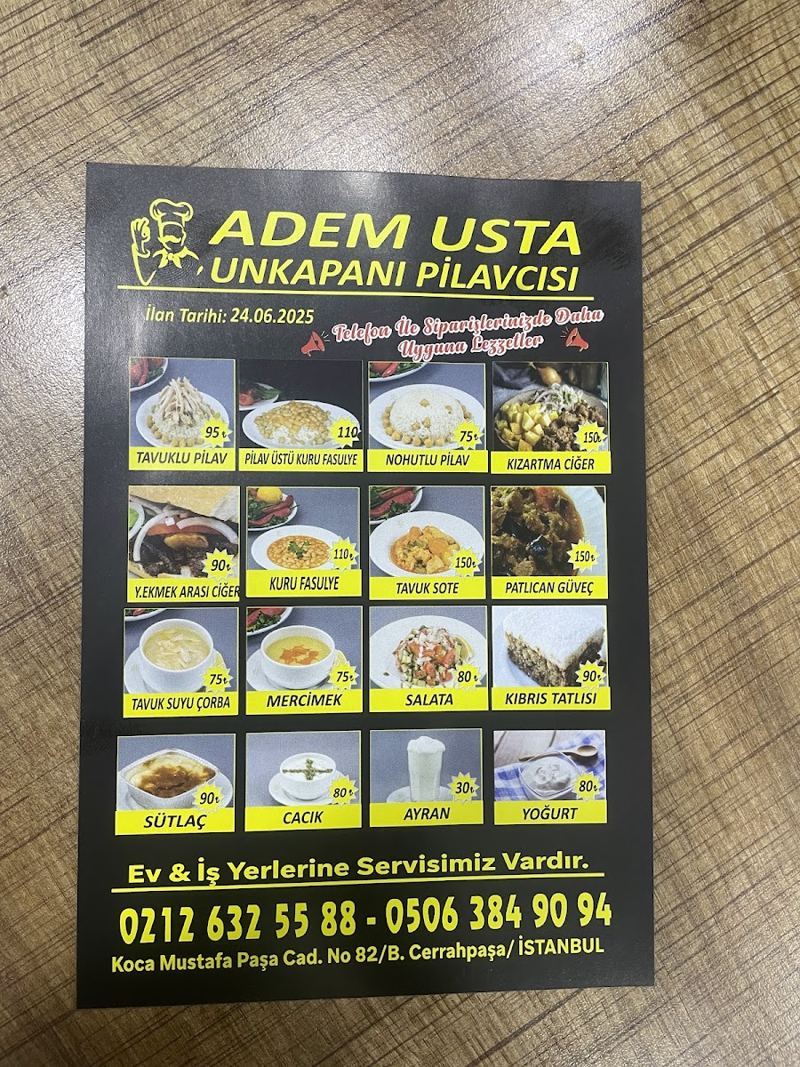 Menu Meşhur Unkapanı Pilavcısı-2