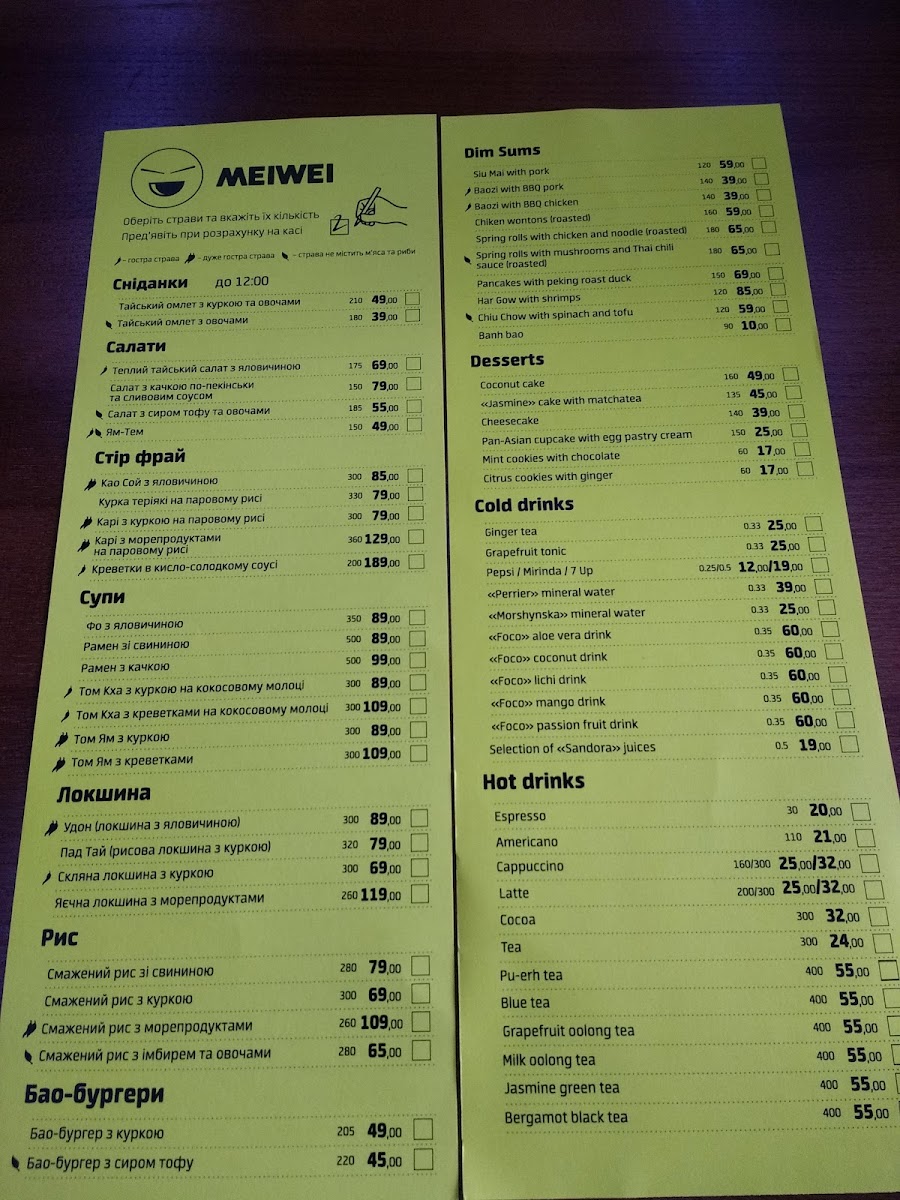 Menu Meiwei-1