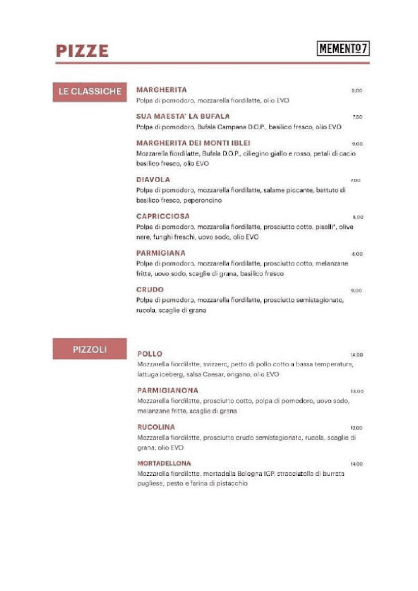 Menu Memento7-3
