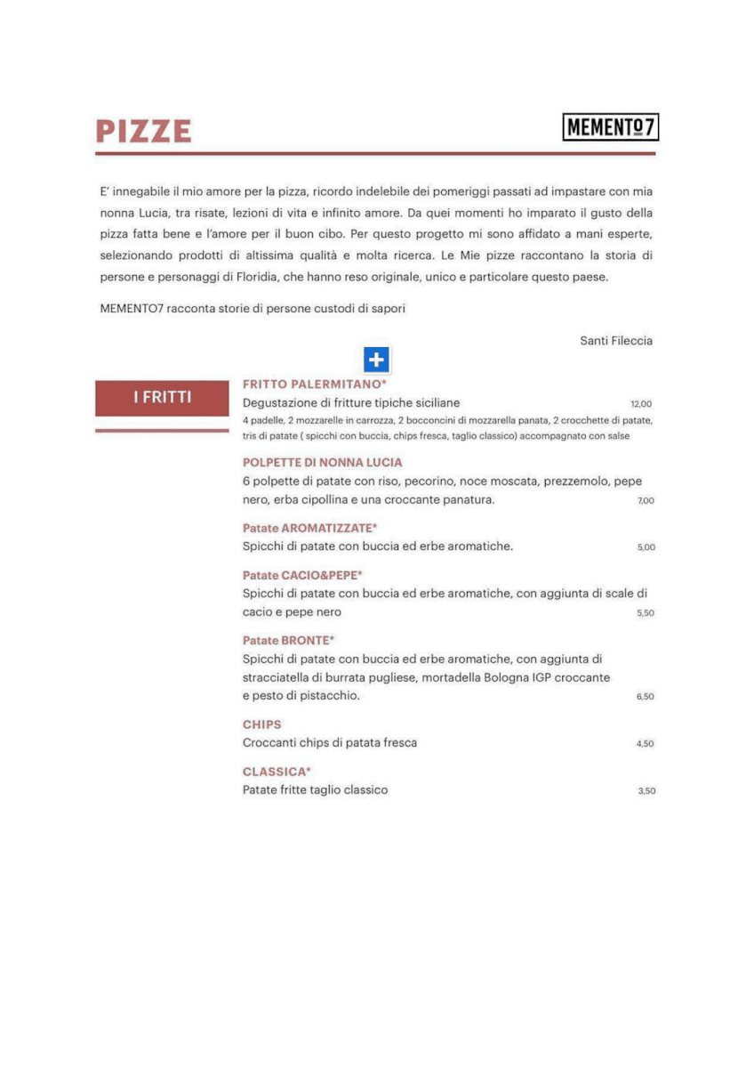 Menu Memento7-4